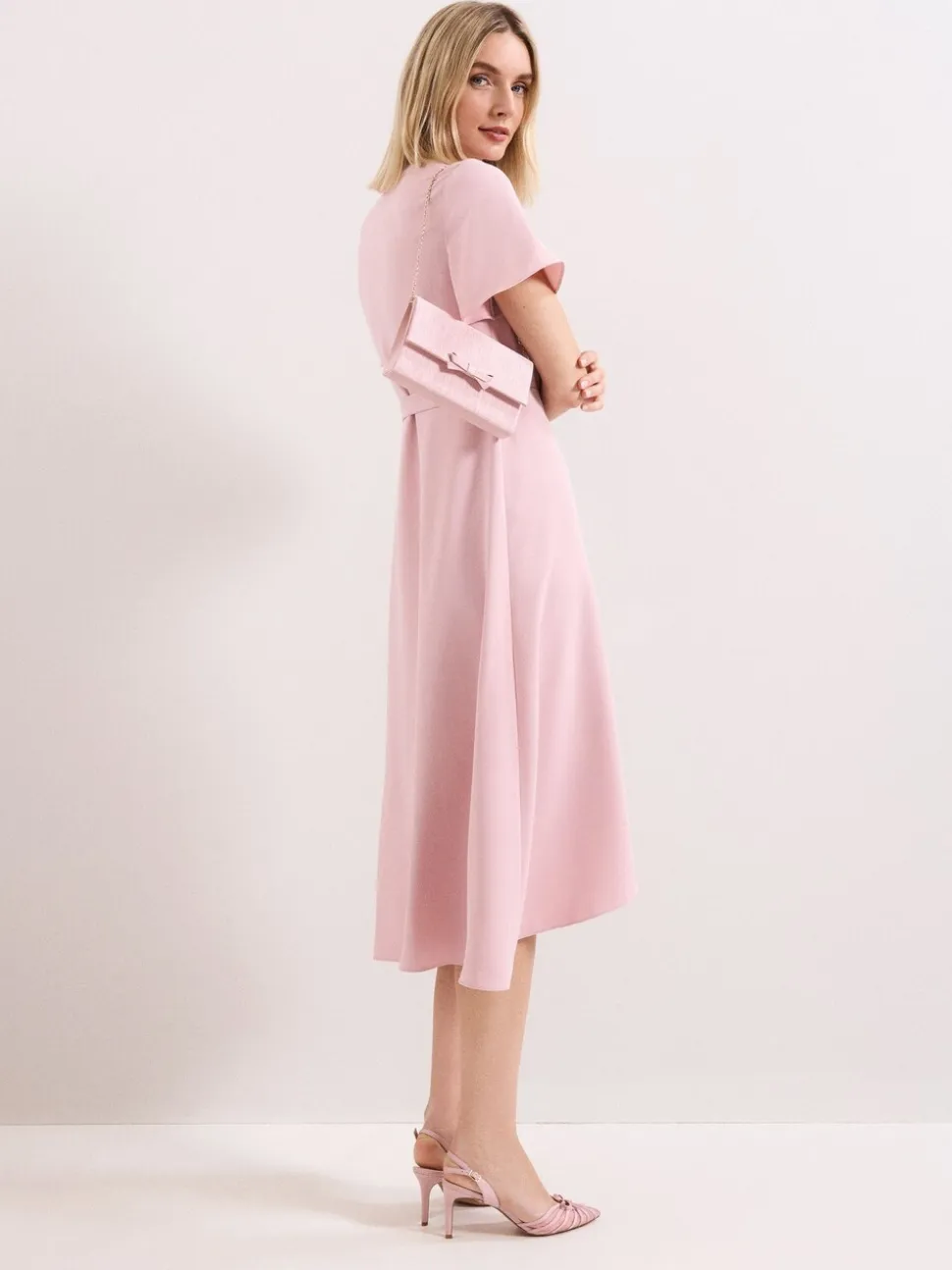 Phase Eight Pink Grosgrain Bow Clutch