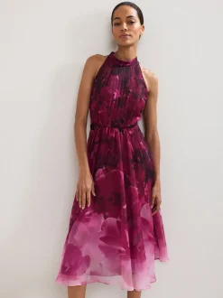 Phase Eight Purple Bethany Floral Print Dress
