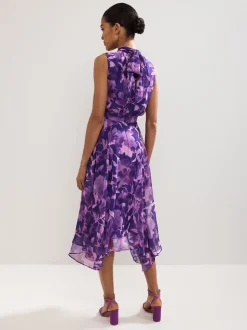 Phase Eight Purple Lucinda Spot Dress