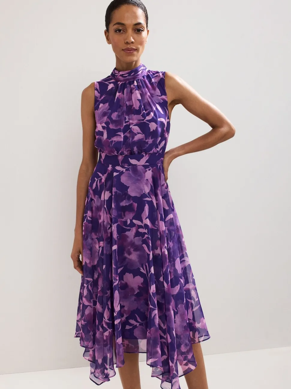 Phase Eight Purple Lucinda Spot Dress