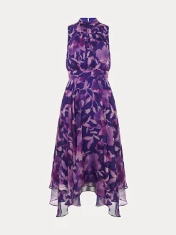 Phase Eight Purple Lucinda Spot Dress
