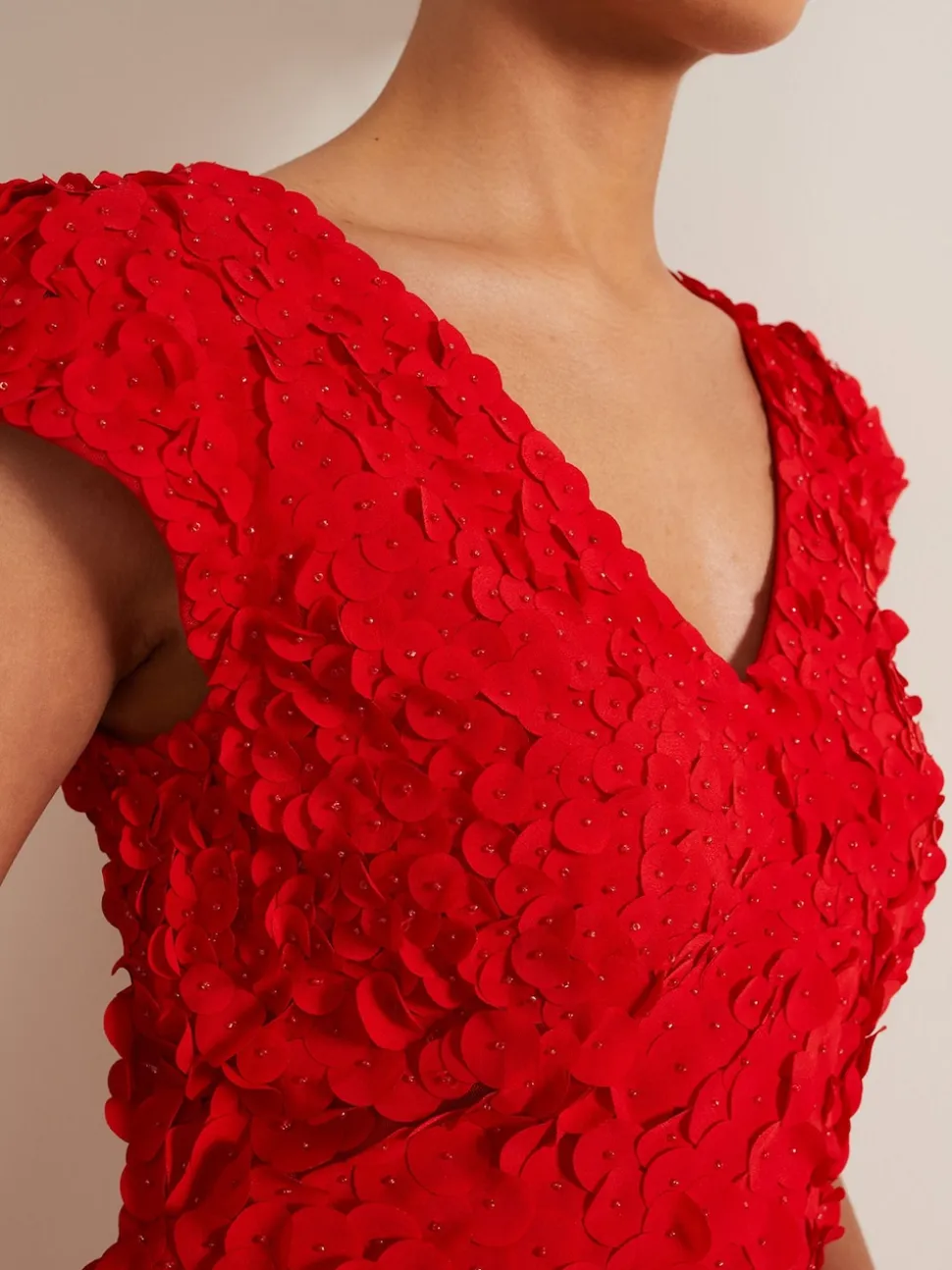 Phase Eight Red Charlene Ruffle Maxi Dress