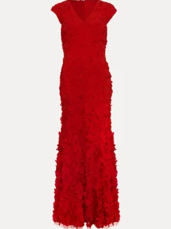 Phase Eight Red Charlene Ruffle Maxi Dress