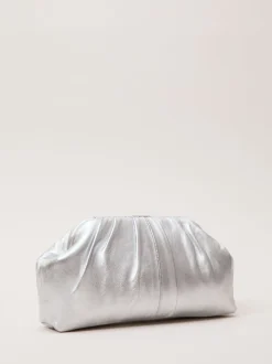 Phase Eight Silver Pouch Clutch Bag
