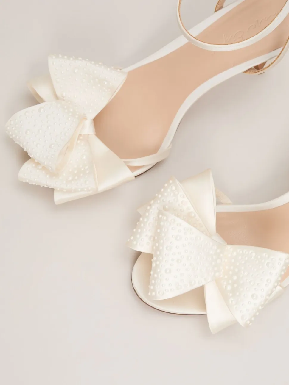 Phase Eight White Pearl Bow Sandals
