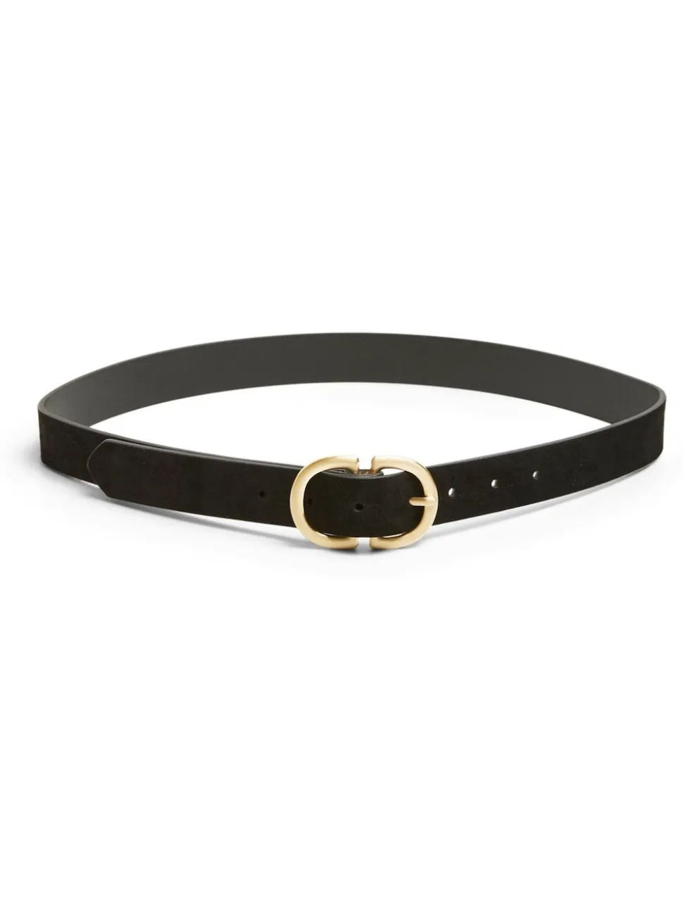 PIECES Black Suede Buckle Belt