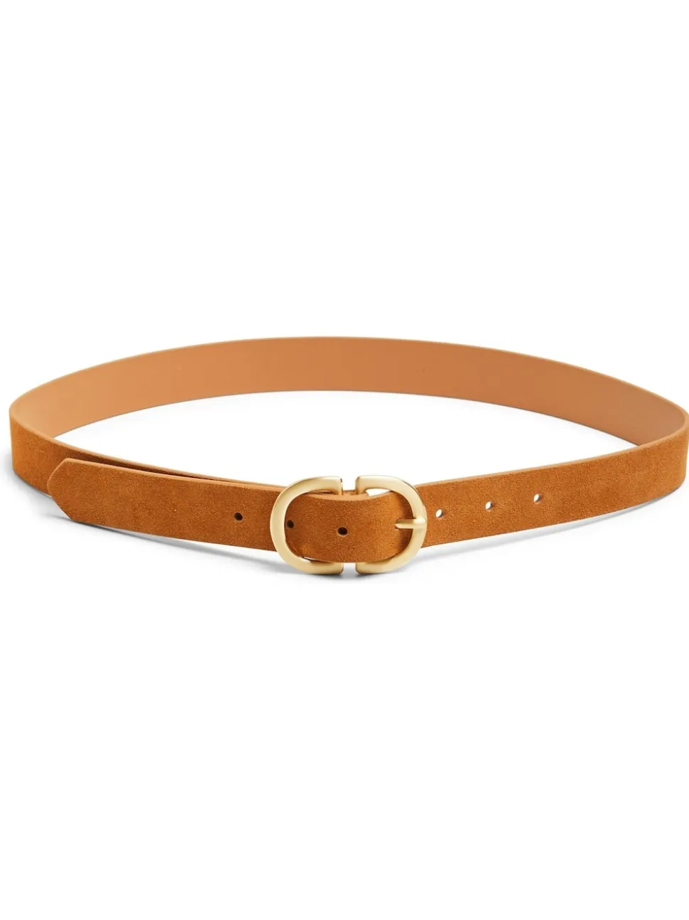 PIECES Brown Suede Buckle Belt