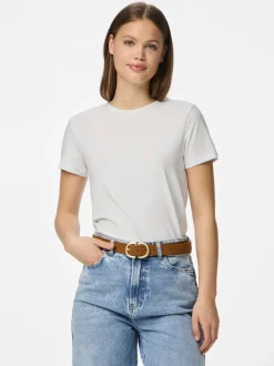 PIECES Brown Suede Buckle Belt