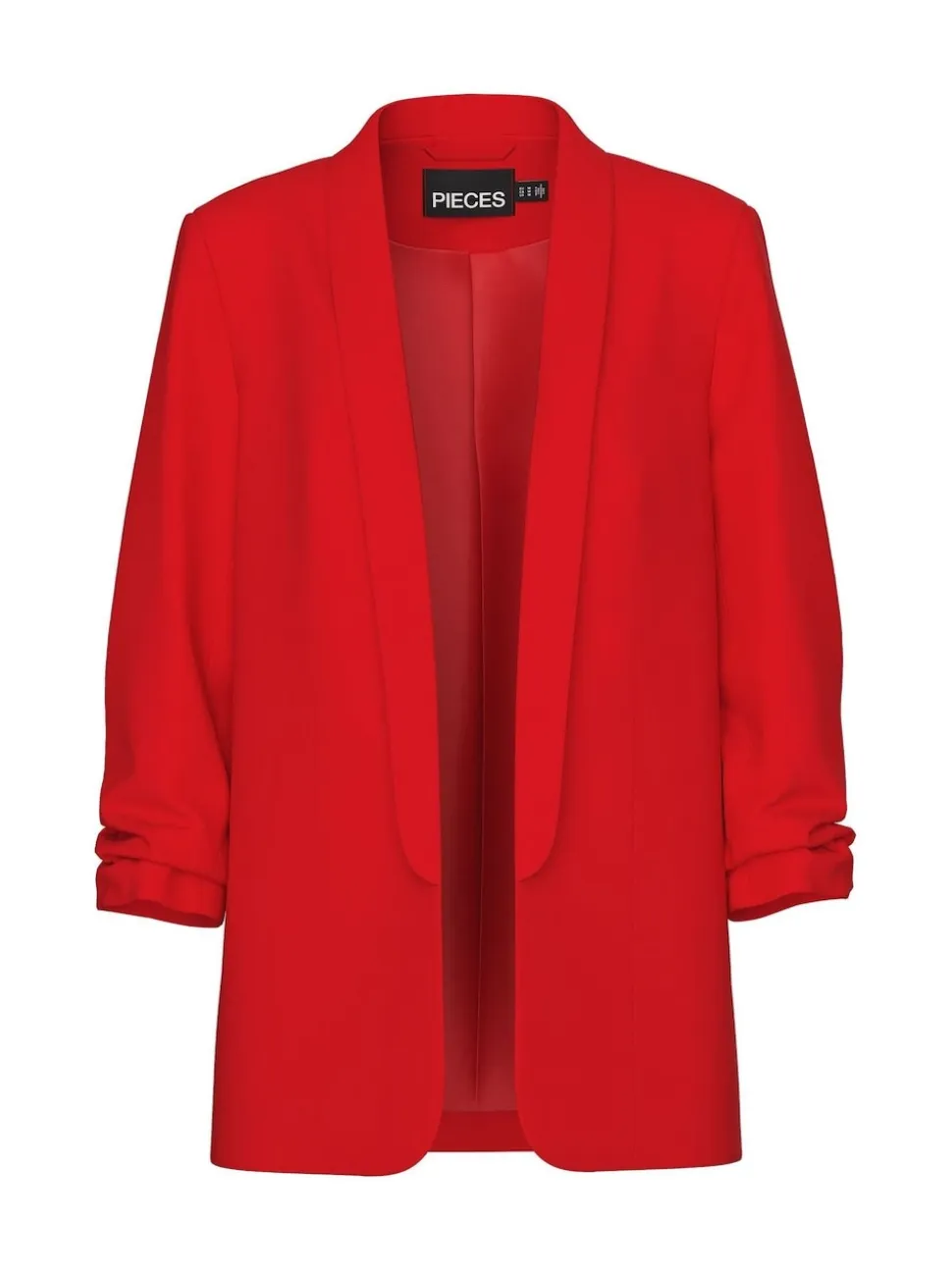 PIECES Red Ruched Sleeve Blazer