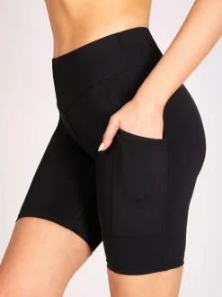 Pineapple Black Active Stretch Pocket Cycling Shorts