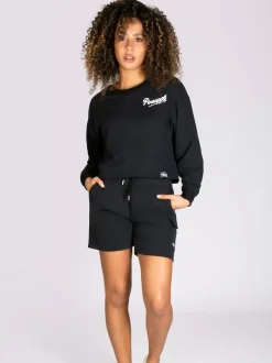 Pineapple Black Cargo Womens Shorts