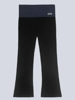 Pineapple Black charcoal Womens Fold Waistband Jersey Trousers
