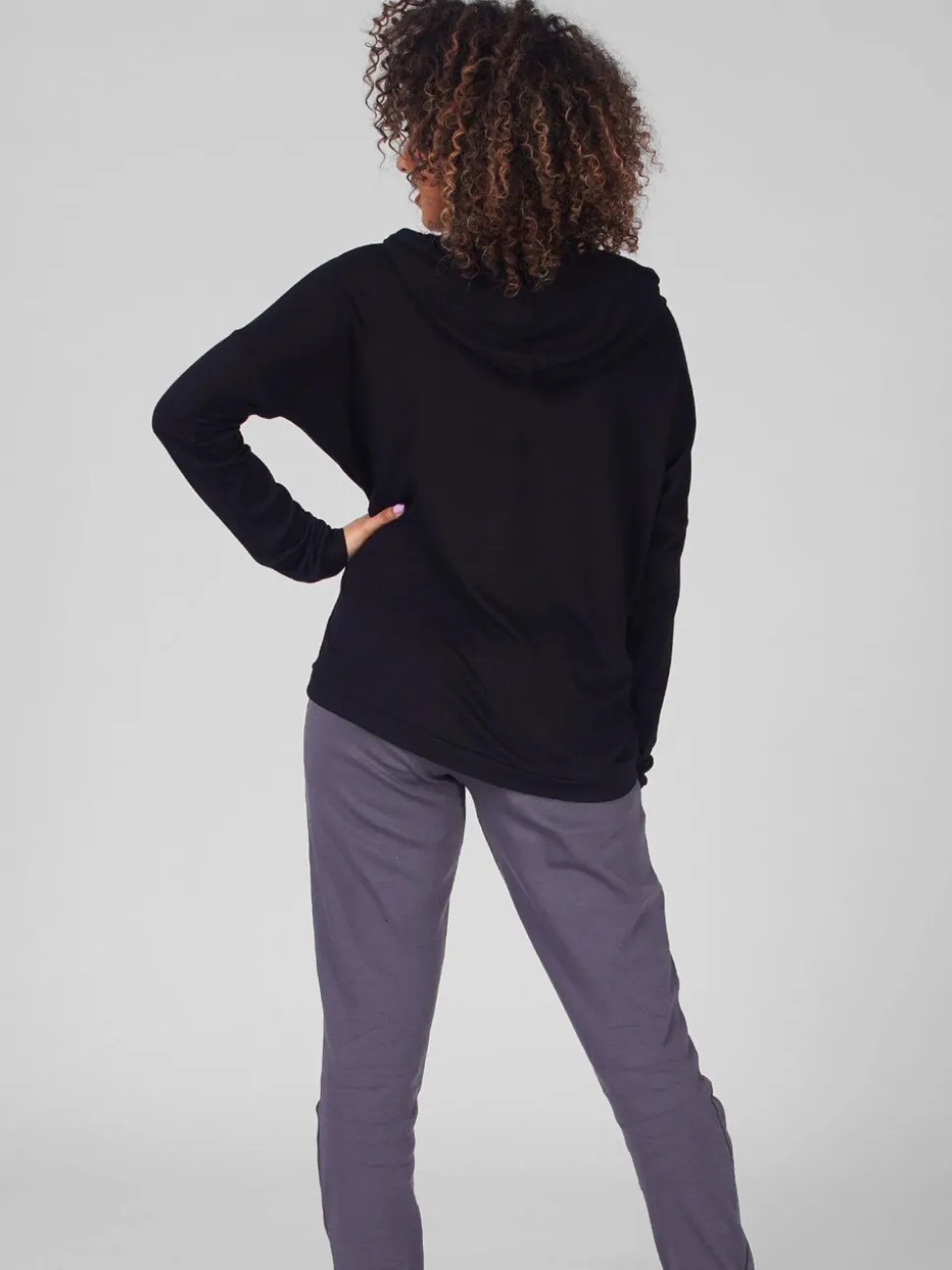 Pineapple Black Dip Hem Hoodie