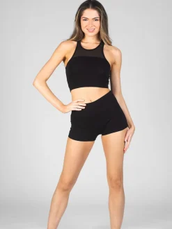 Pineapple Black High Band Hotpant Shorts