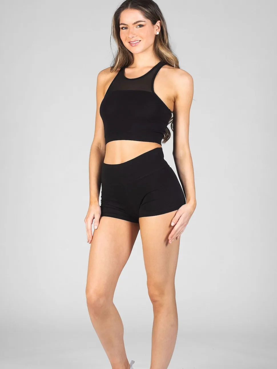 Pineapple Black High Band Hotpant Shorts