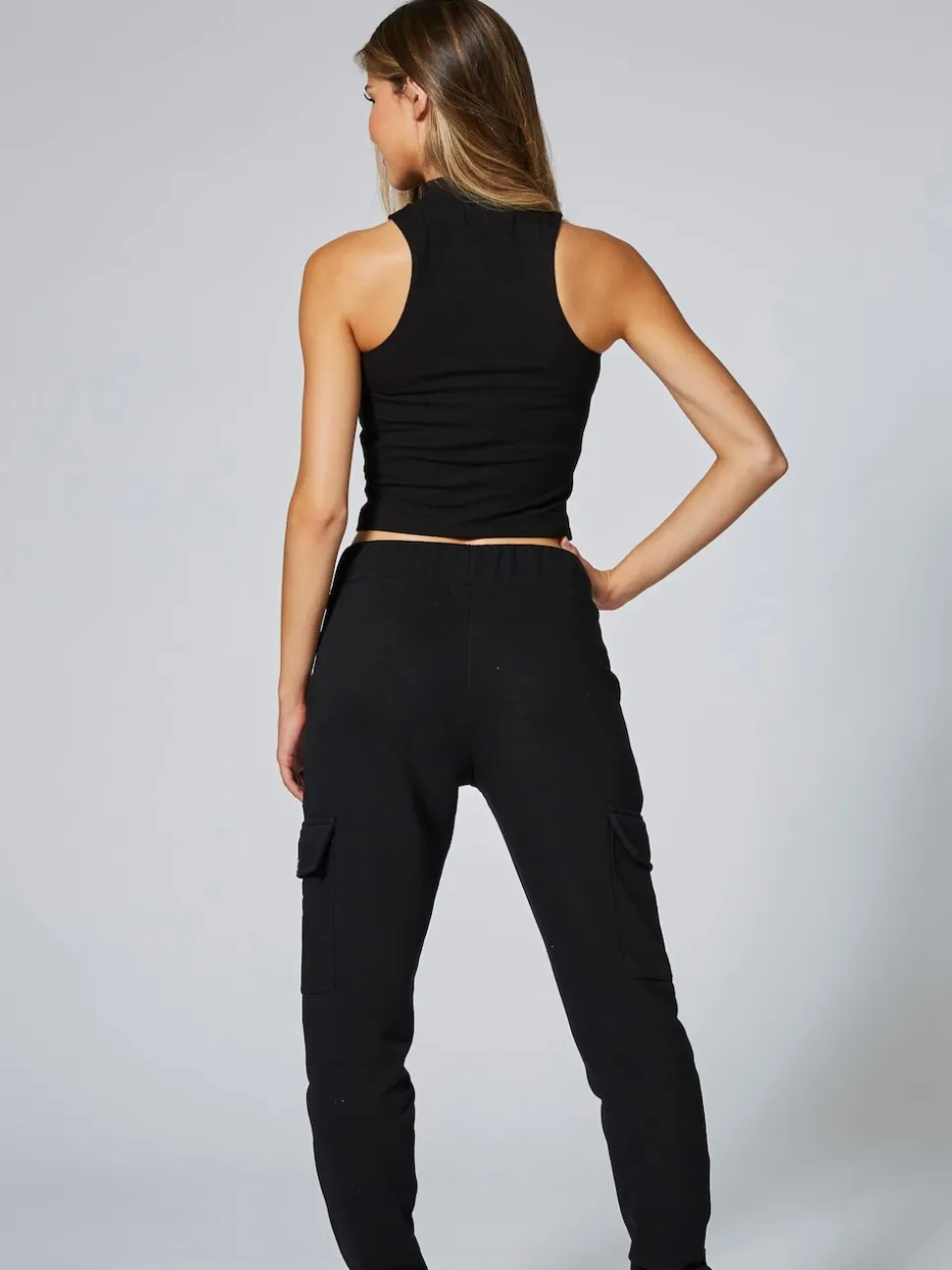 Pineapple Black High Neck Barbarella Sleeveless Top