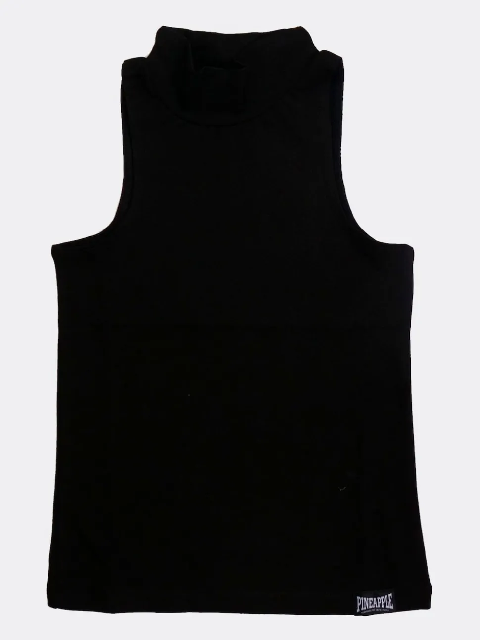 Pineapple Black High Neck Barbarella Sleeveless Top