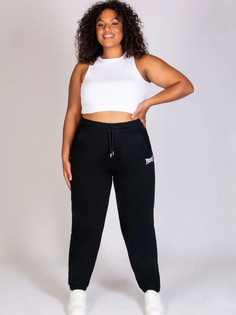 Pineapple Black Oversized Pocket Cuffed Joggers