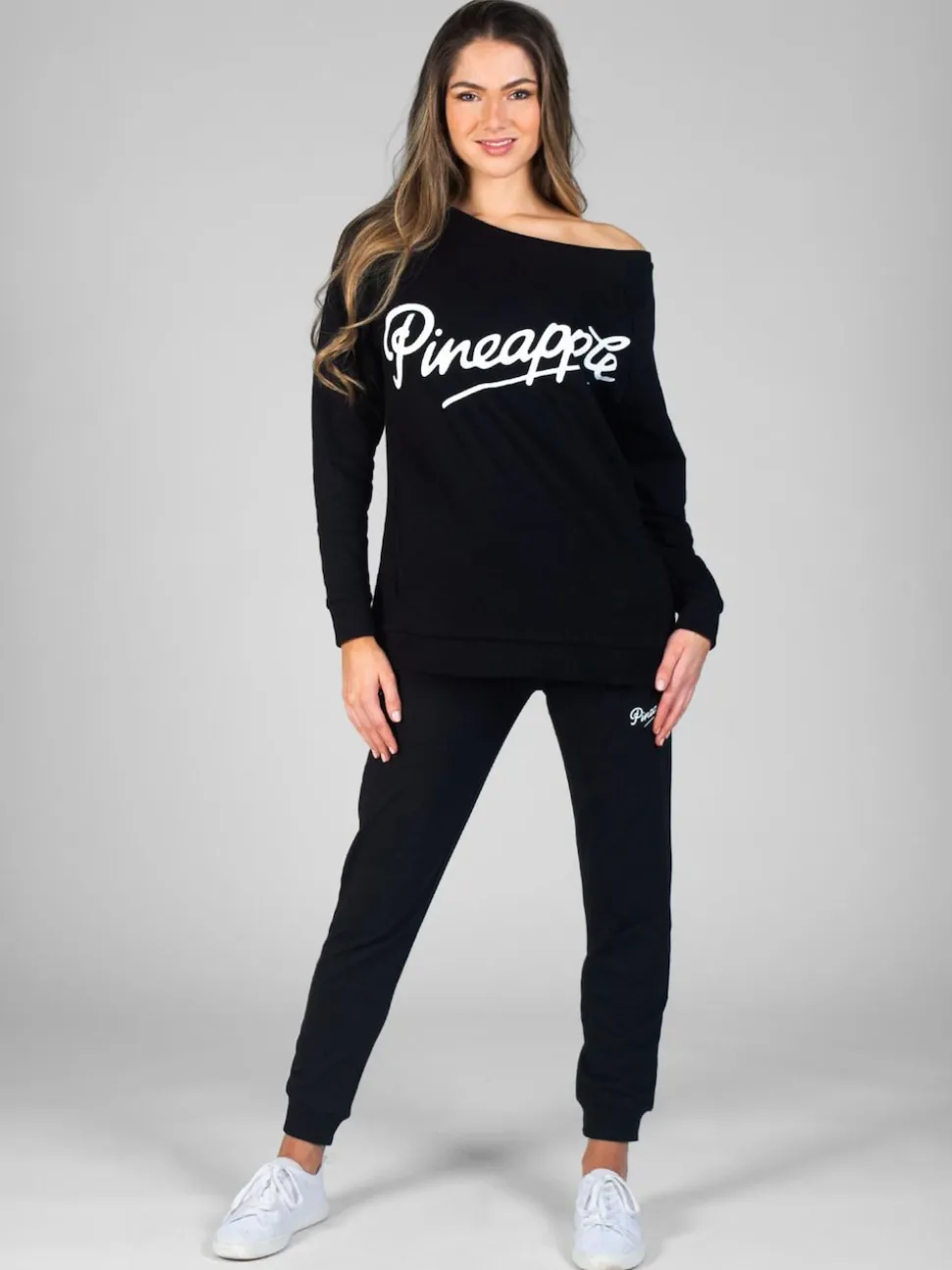Pineapple Black Petite Skinny Zip Joggers