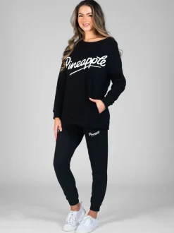 Pineapple Black Skinny Zip Joggers