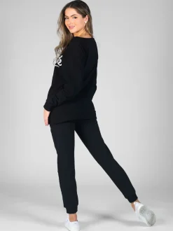 Pineapple Black Skinny Zip Joggers
