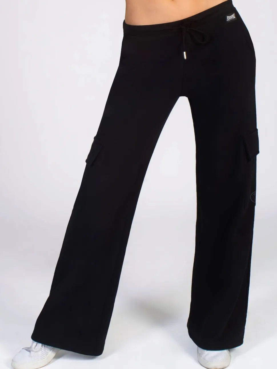 Pineapple Black Womens Cargo Wide Leg Joggers