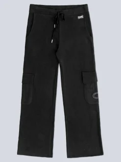 Pineapple Black Womens Cargo Wide Leg Joggers