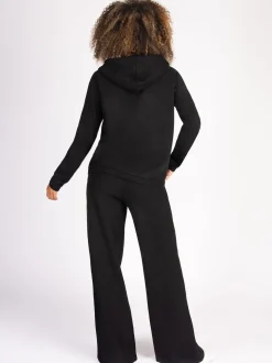 Pineapple Black Womens Super Cosy Wide Leg Joggers