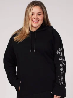 Pineapple Dark Black Longline Hoodie