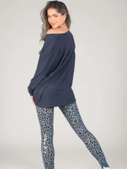Pineapple Grey Womens Script Long Sleeves Top