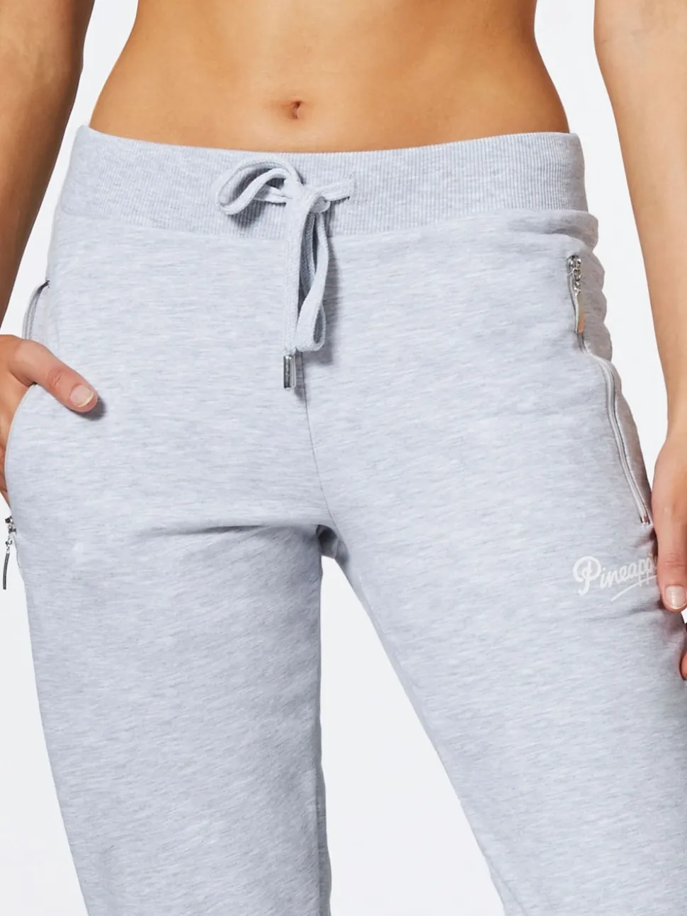Pineapple Light Grey Skinny Zip Joggers
