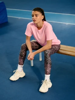 Pink Active Crew Neck Short Sleeve T-Shirt