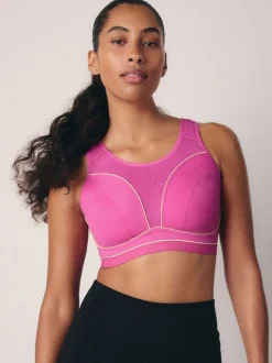 Pink B-G Active Sports High Impact Dry Tech Non Pad Bra