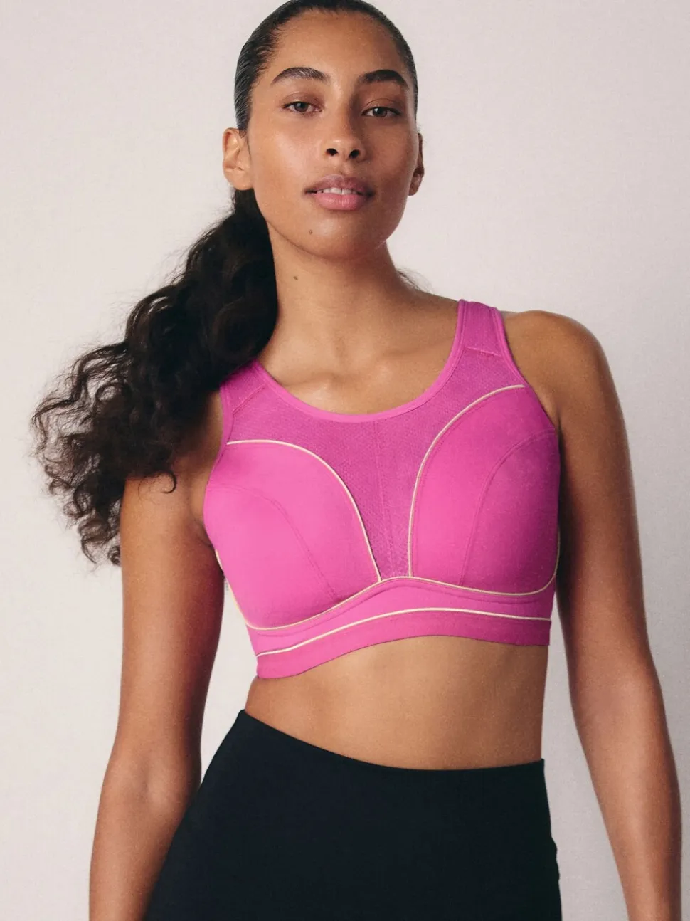 Pink B-G Active Sports High Impact Dry Tech Non Pad Bra