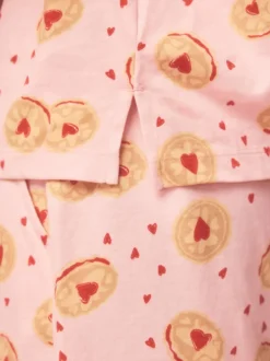 Pink Biscuit Jersey Button Through Short Pyjamas Set