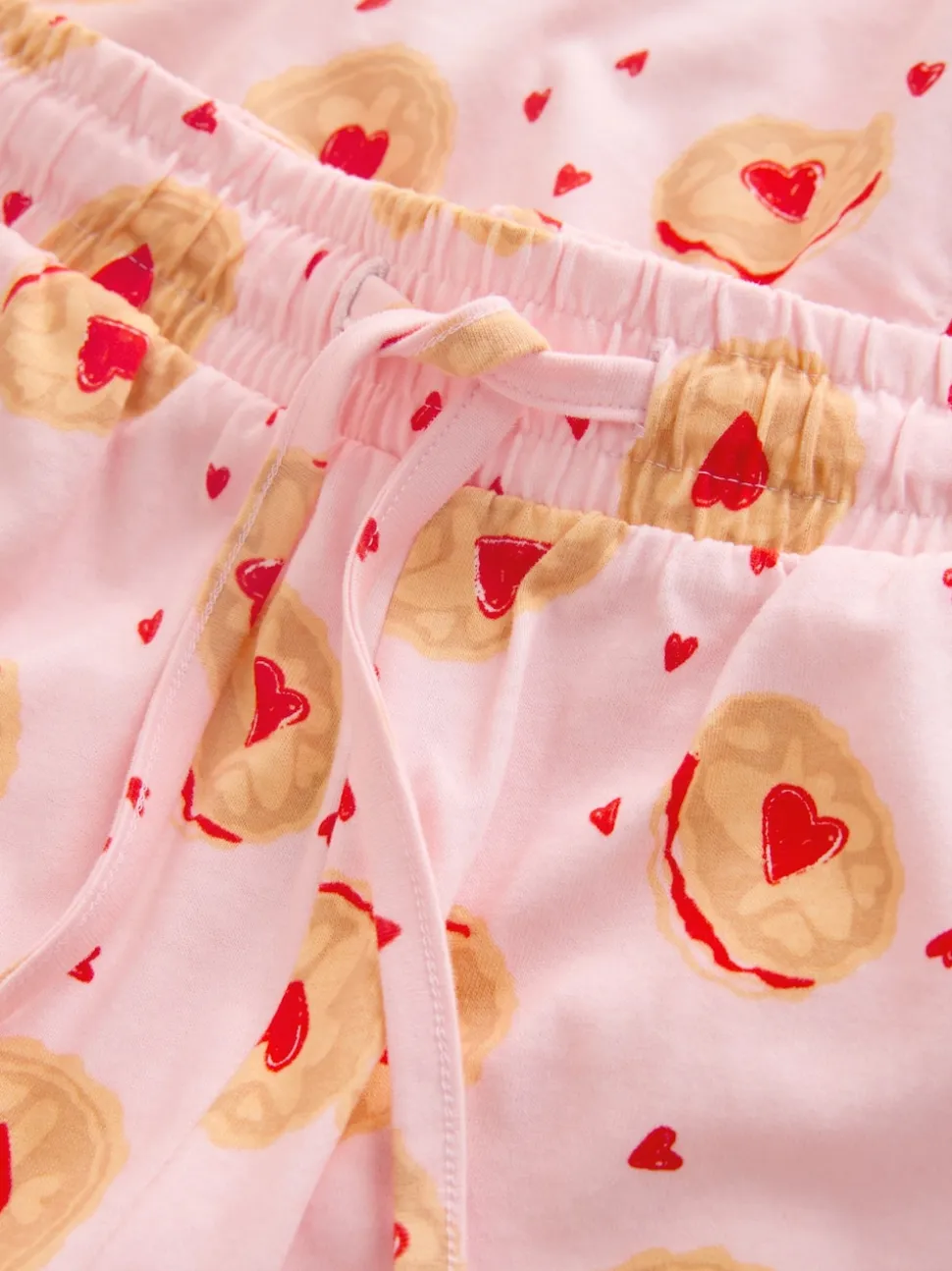 Pink Biscuit Jersey Button Through Short Pyjamas Set