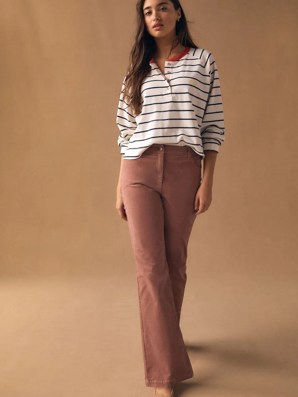 Pink Cord Bootcut Trousers