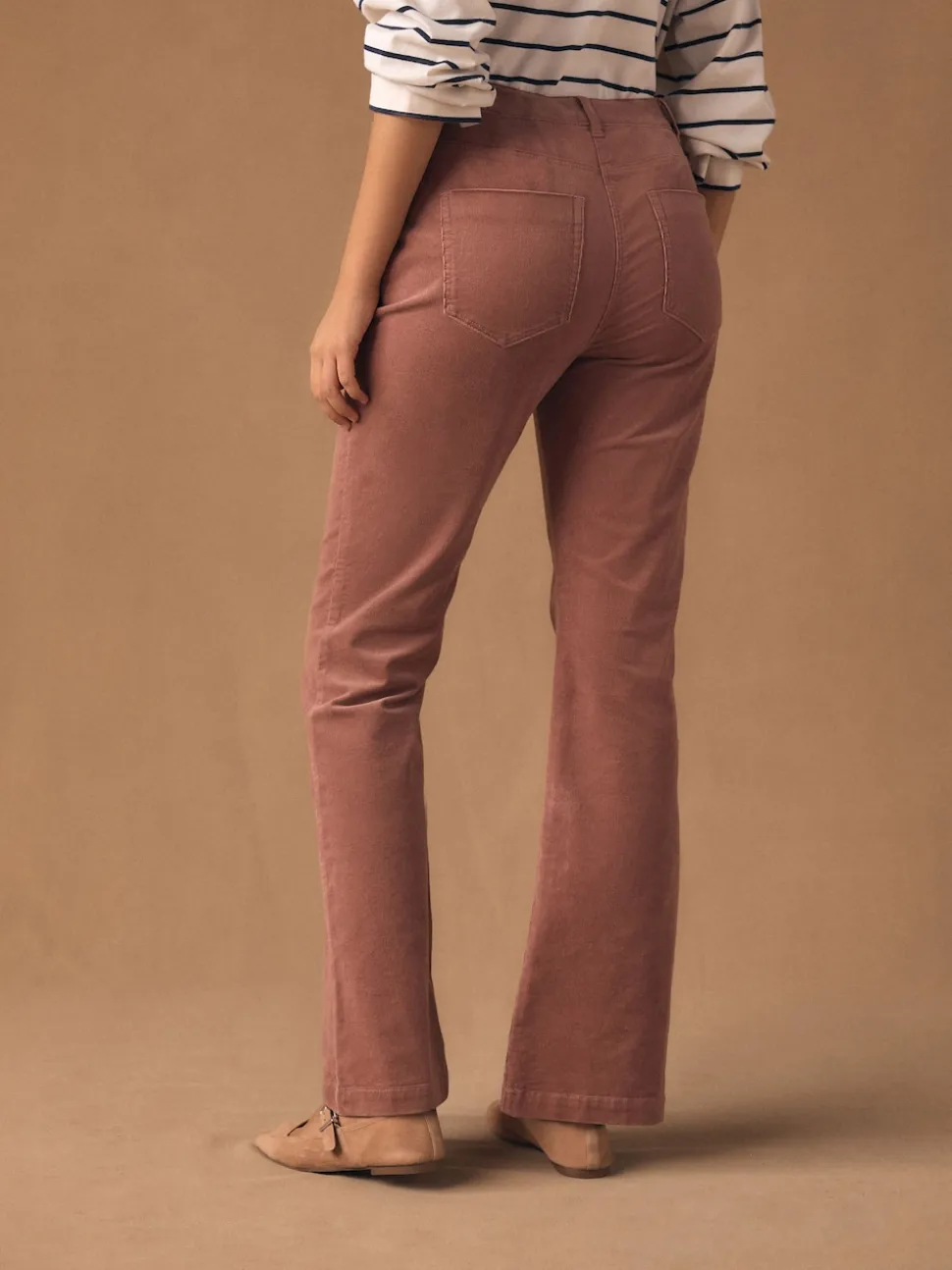Pink Cord Bootcut Trousers