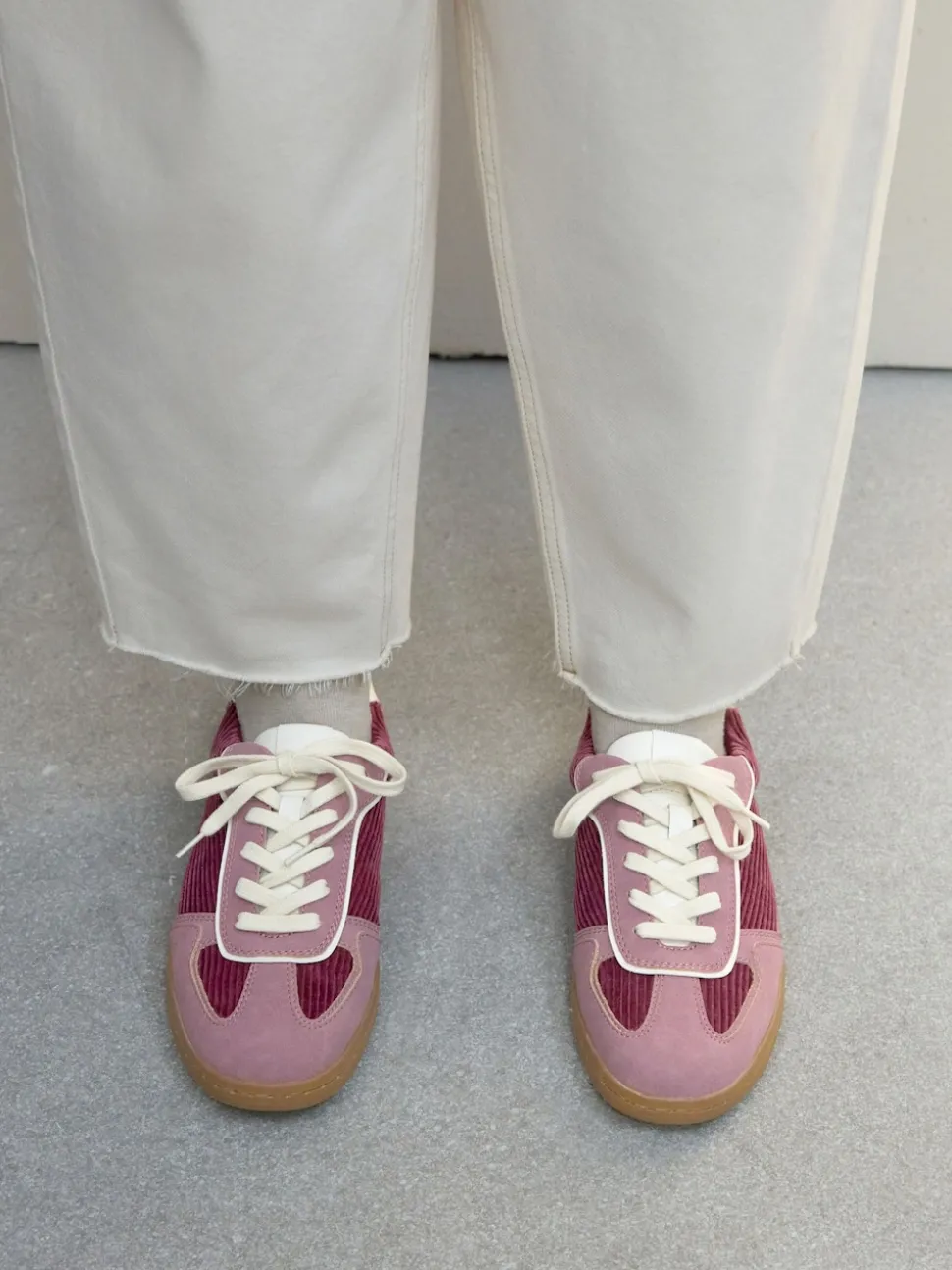 Pink Cord Forever Comfort® Lace-Up Trainers