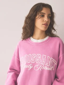 Pink Croissant Sweatshirt