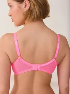Pink DD+ Non Pad Plunge Premium Embroidery Bra
