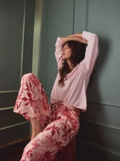 Pink Floral Kew Collection Long Sleeve Pyjamas