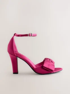Pink Forever Comfort® Satin Bow Block Heeled Sandals