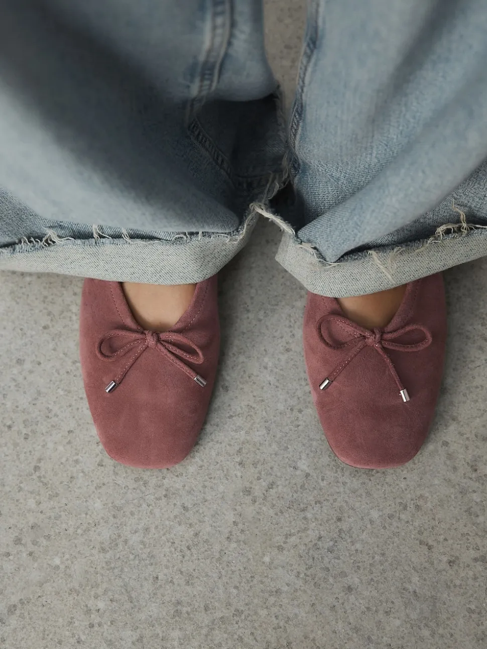 Pink Forever Comfort® Suede High Cut Ballet Flats