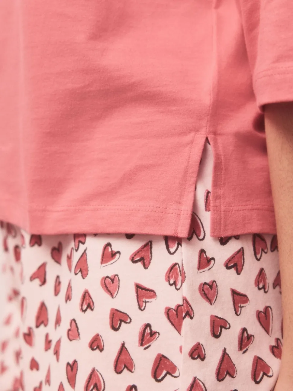Pink Heart Cotton Short Set Pyjamas