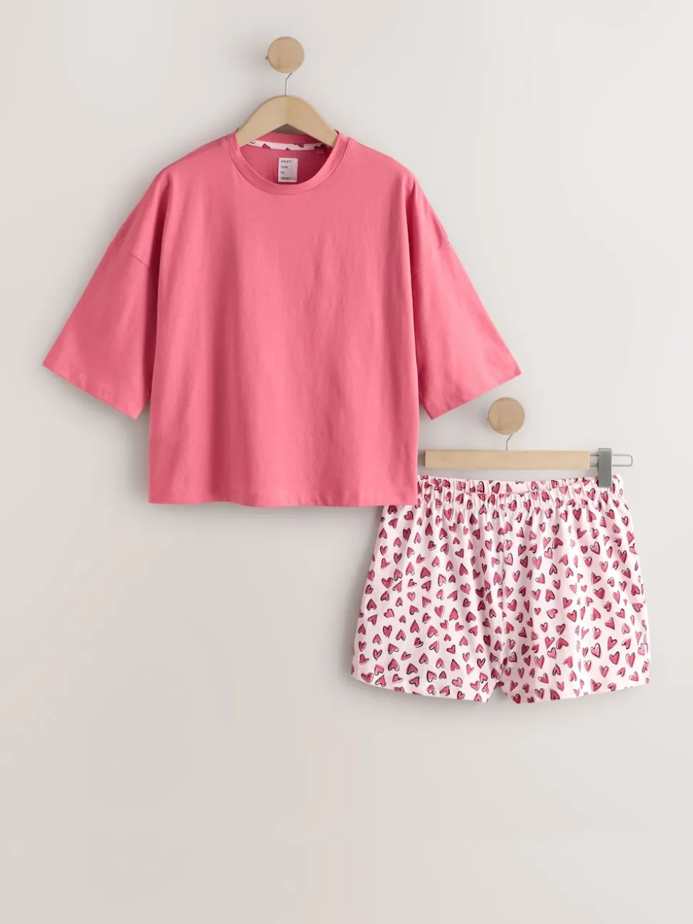 Pink Heart Cotton Short Set Pyjamas