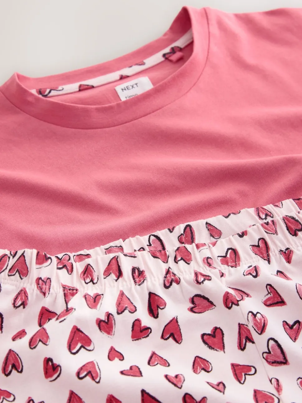 Pink Heart Cotton Short Set Pyjamas