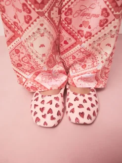 Pink Hearts Ballet Slippers