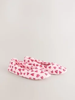 Pink Hearts Ballet Slippers