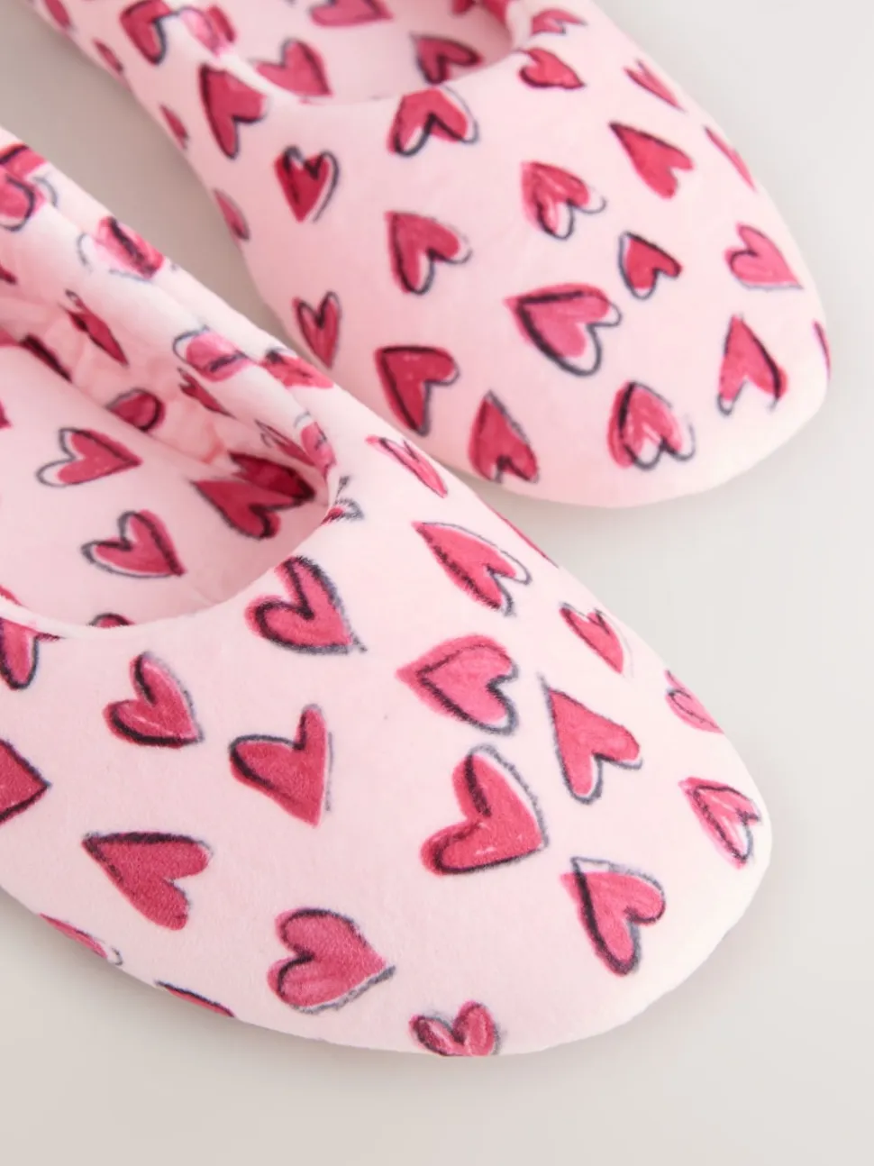 Pink Hearts Ballet Slippers